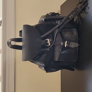 Freebird by Steven Brett Black Snakeskin Handcrafted Mini Backpack NWOT